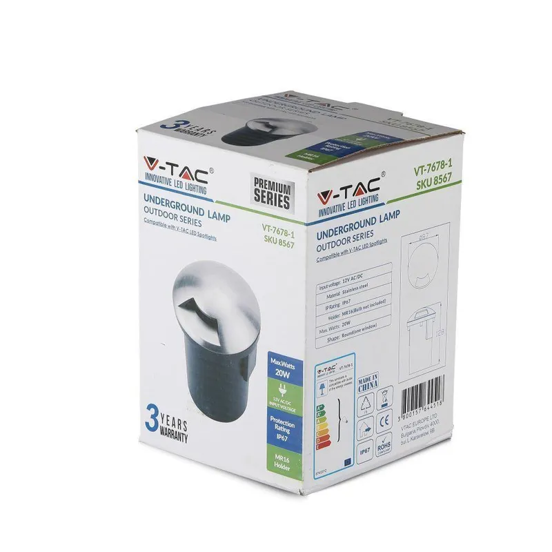 Oprawa Gruntowa Ogrodowa Najazdowa V-TAC IP67 MR16/GU5.3 12V 1-STRONNA VT-7978-1 3 Lata Gwarancji