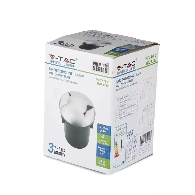 Oprawa Gruntowa Ogrodowa Najazdowa V-TAC IP67 MR16/GU5.3 12V 2-STRONNA VT-7978-2 3 Lata Gwarancji