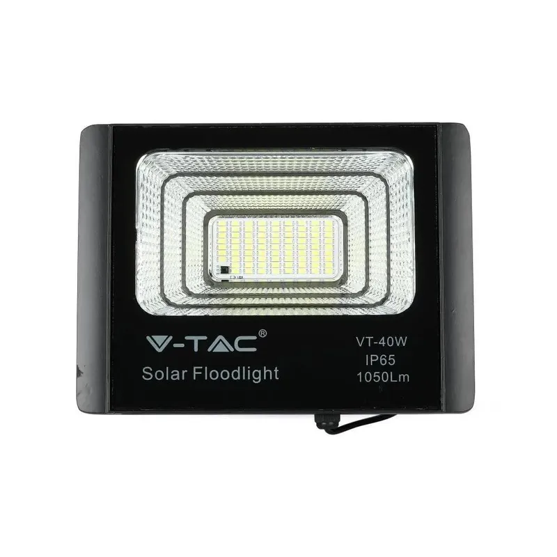 Naświetlacz LED Solarny V-TAC 16W IP65 Pilot Timer VT-40W 4000K 1050LM - Czarny
