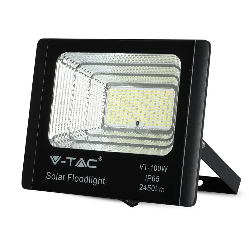 Naświetlacz LED Solarny V-TAC 35W IP65 Pilot Timer VT-100W 4000K 2450LM - Czarny