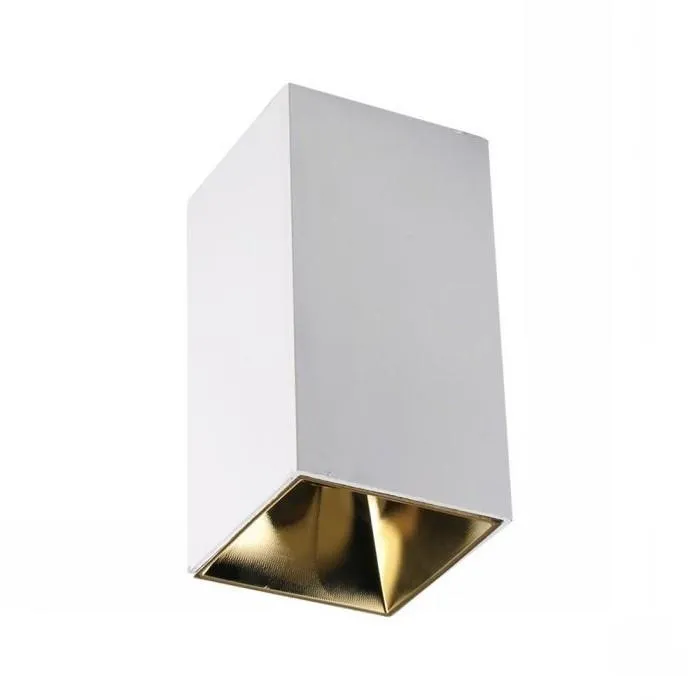 Oprawa Sufitowa V-TAC GU10 Kwadrat Natynkowa Biały+złoty 74x74x140mm VT-882-Q 3 Lata Gwarancji