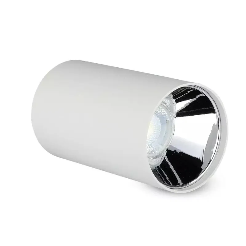 Oprawa Sufitowa V-TAC GU10 Okrągła Natynkowa Tuba Biały+chrom 80x140mm VT-882-R 3 Lata Gwarancji