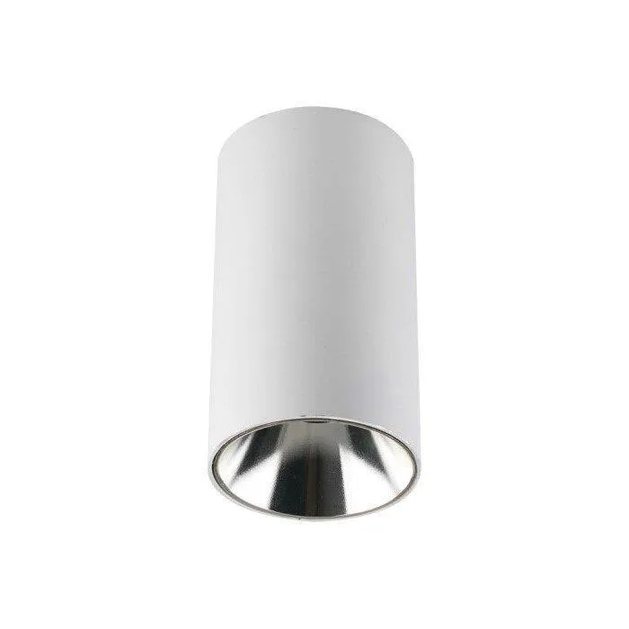 Oprawa Sufitowa V-TAC GU10 Okrągła Natynkowa Tuba Biały+chrom 80x140mm VT-882-R 3 Lata Gwarancji