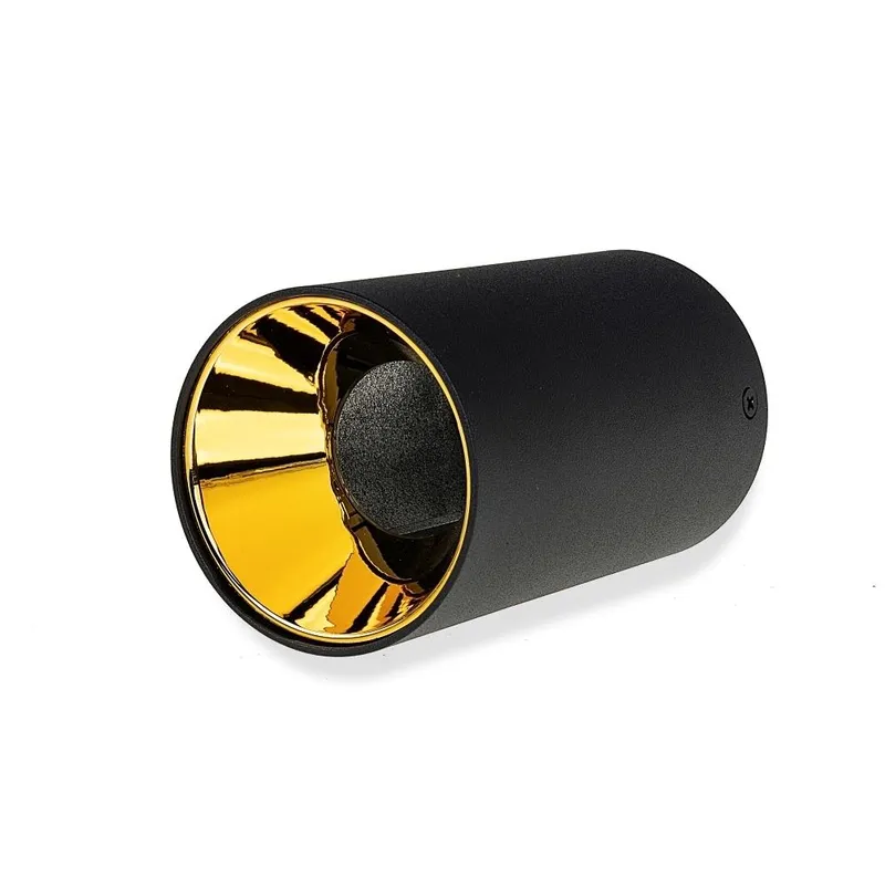 Oprawa Sufitowa V-TAC GU10 Okrągła Natynkowa Tuba Czarny+złoto 80x140mm VT-882RD 3 Lata Gwarancji
