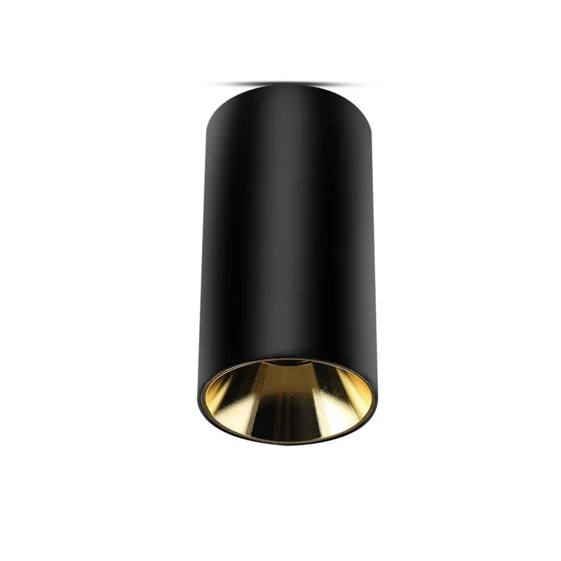 Oprawa Sufitowa V-TAC GU10 Okrągła Natynkowa Tuba Czarny+złoto 80x140mm VT-882RD 3 Lata Gwarancji