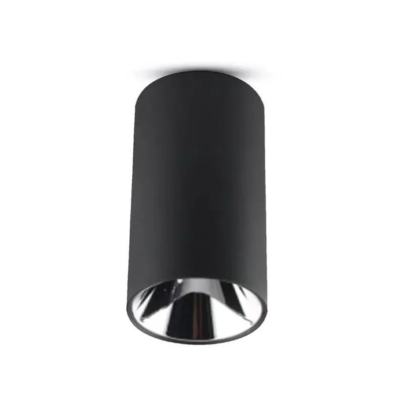Oprawa Sufitowa V-TAC GU10 Okrągła Natynkowa Tuba Czarny+ciemny Chrom 80x140mm VT-882RD 3 Lata Gwarancji