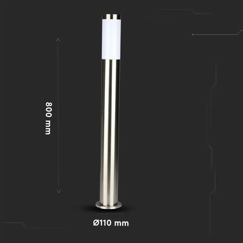 Słupek Ogrodowy V-TAC 80cm Stal Szczotkowana E27 VT-838-80 3 Lata Gwarancji