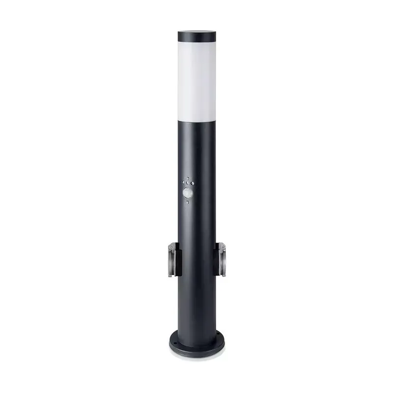 Słupek Ogrodowy V-TAC 60cm E27 Czujnik Ruchu Gniazda VT-838-60 - Czarny