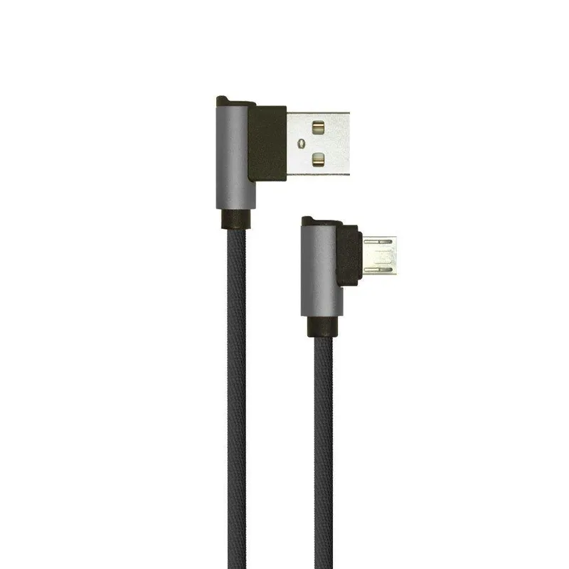 Przewód Micro USB V-TAC 1m Wtyk Kątowy Seria Diamond VT-5361 - Czarny