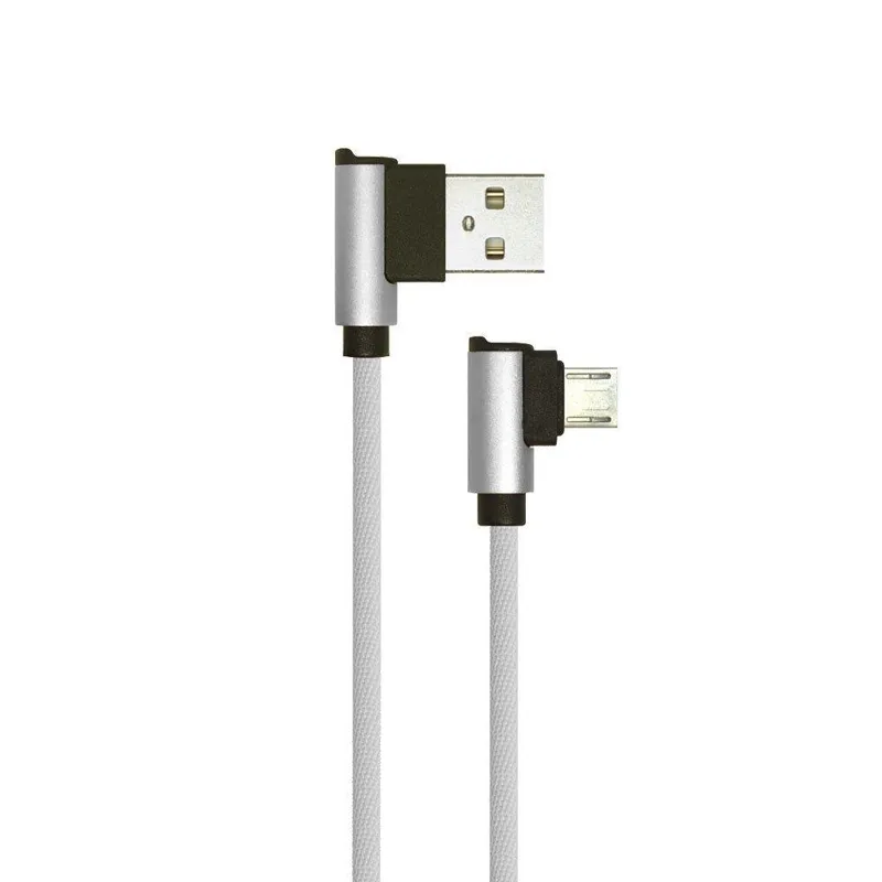 Przewód Micro USB V-TAC 1m Wtyk Kątowy Seria Diamond VT-5361 - Szary
