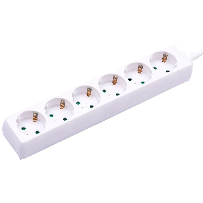 Przedłużacz 6 Gniazd V-TAC (3g 1.5MM2 x 1.5m) VT-1106 - Biały
