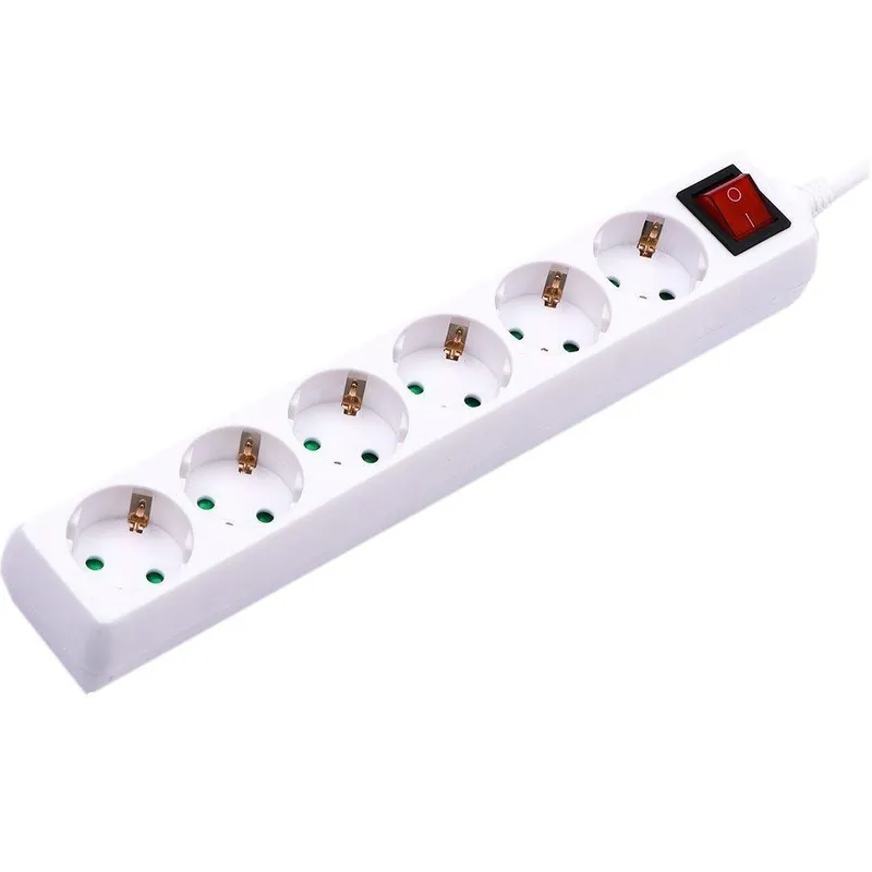 Przedłużacz 6 Gniazd Z Włącznikiem V-TAC (3g 1.5MM2 x 1.5m) VT-1116 - Biały