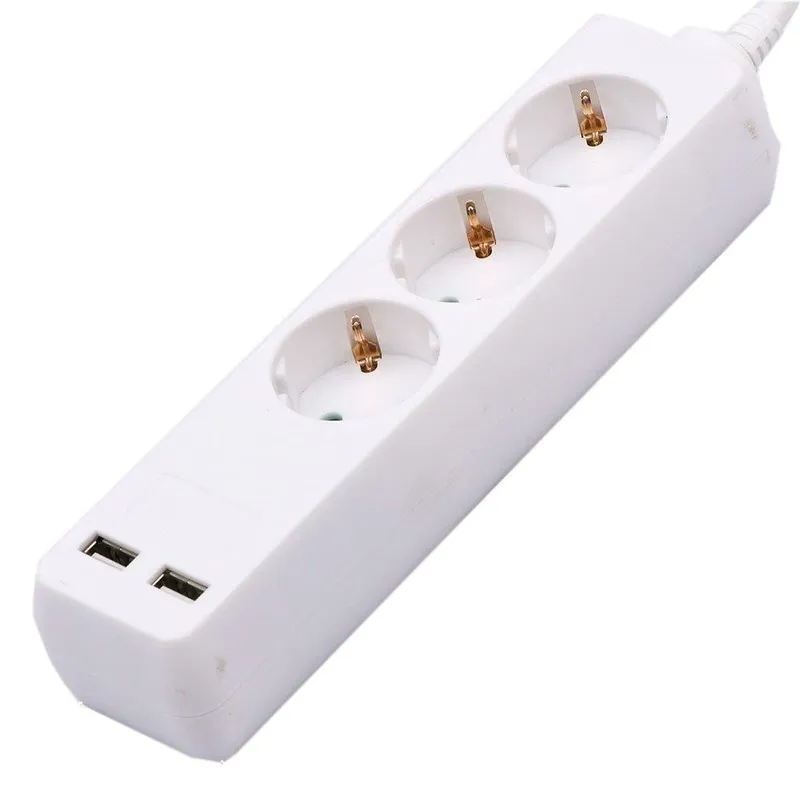 Przedłużacz 3 Gniazda V-TAC 2 Porty USB (3g 1.5MM2 x 1.5m) VT-1124 - Biały