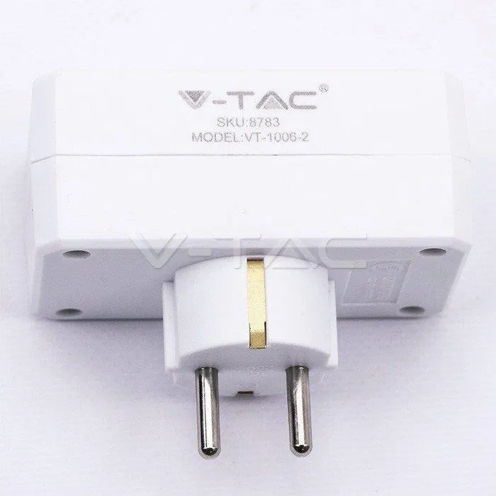 Rozgałęźnik 2X 10/16A 250V V-TAC VT-1006 - Biały