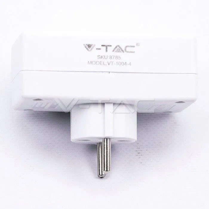 Rozgałęźnik 4X 10A 250V V-TAC VT-1004 - Biały