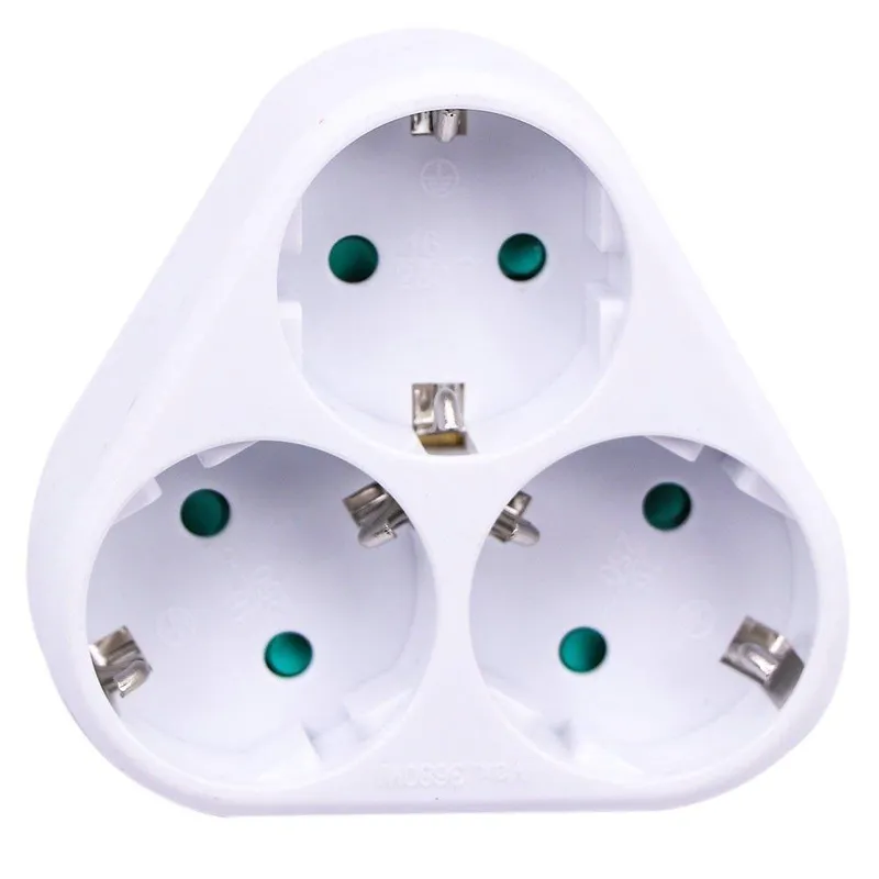 Rozgałęźnik 3X Trójkąt 10/16A 250V V-TAC VT-1009 - Biały