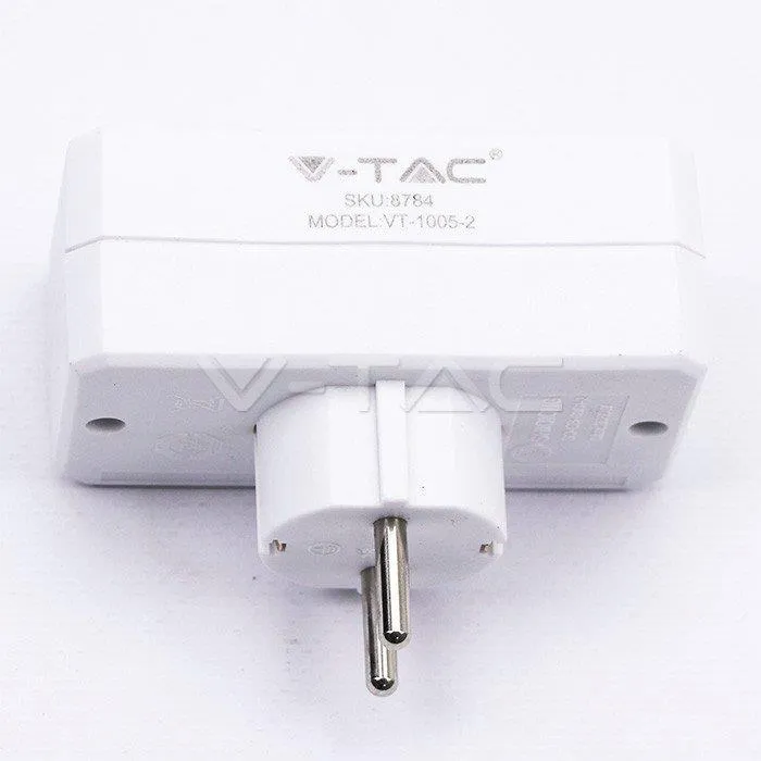 Rozgałęźnik 3X (2+1) 2X Euro 10A 1 x 10/16A 250V V-TAC VT-1005 - Biały