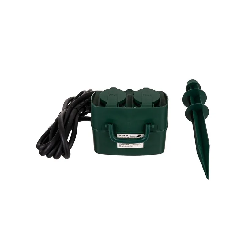 Gniazda Ogrodowe V-TAC 2 Gniazda 3m Szpilka Do Wbijania IP44 Schuko Timer VT-1112-3