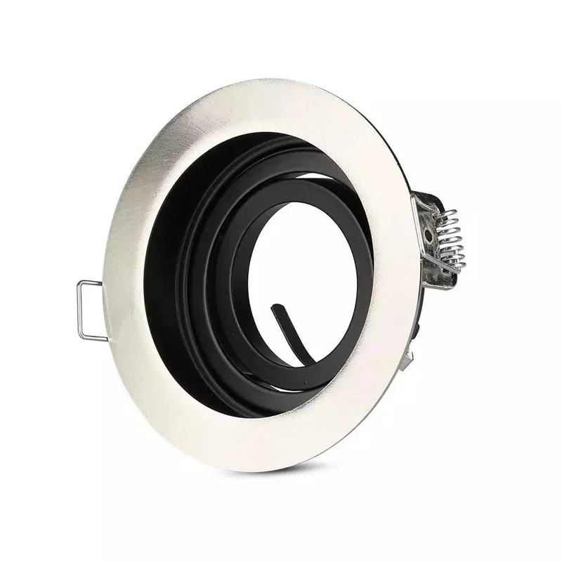 Oczko V-TAC Aluminiowe GU10 Okrągłe Satyna/Czarne VT-781RD-SN