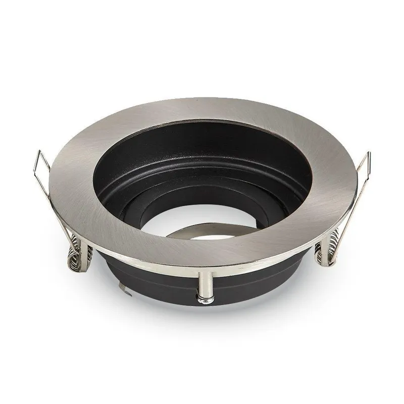Oczko V-TAC Aluminiowe GU10 Okrągłe Satyna/Czarne VT-781RD-SN