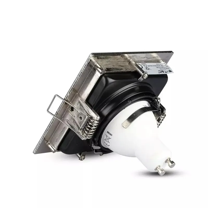 Oczko V-TAC Aluminiowe GU10 Kwadrat Satyna/Czarne VT-781SQ-SN