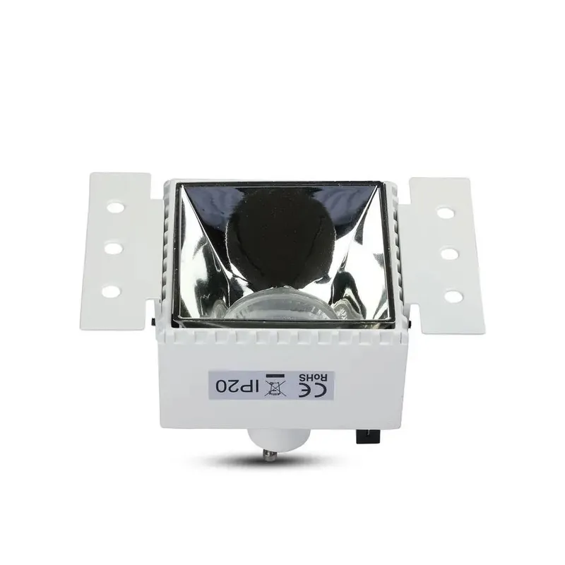 Oprawa Wpuszczana V-TAC GU10 Kwadratowa Ramka Odbłyśnik Chrom VT-890 - Biała