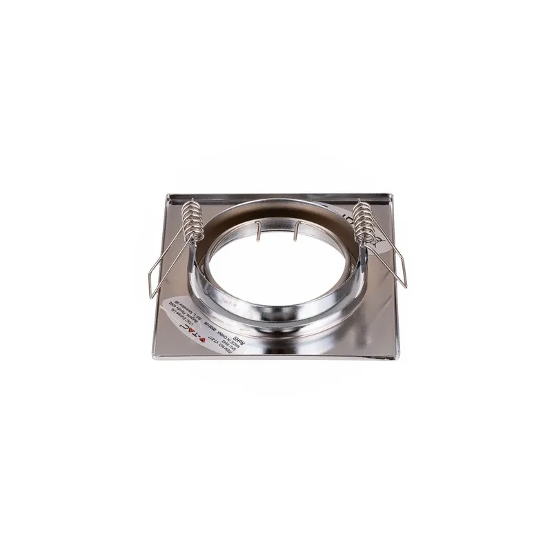 Oczko V-TAC GU10 Kwadrat Ruchome Chrom (Opak. 2 Szt) VT-817-SQ-CH 3 Lata Gwarancji