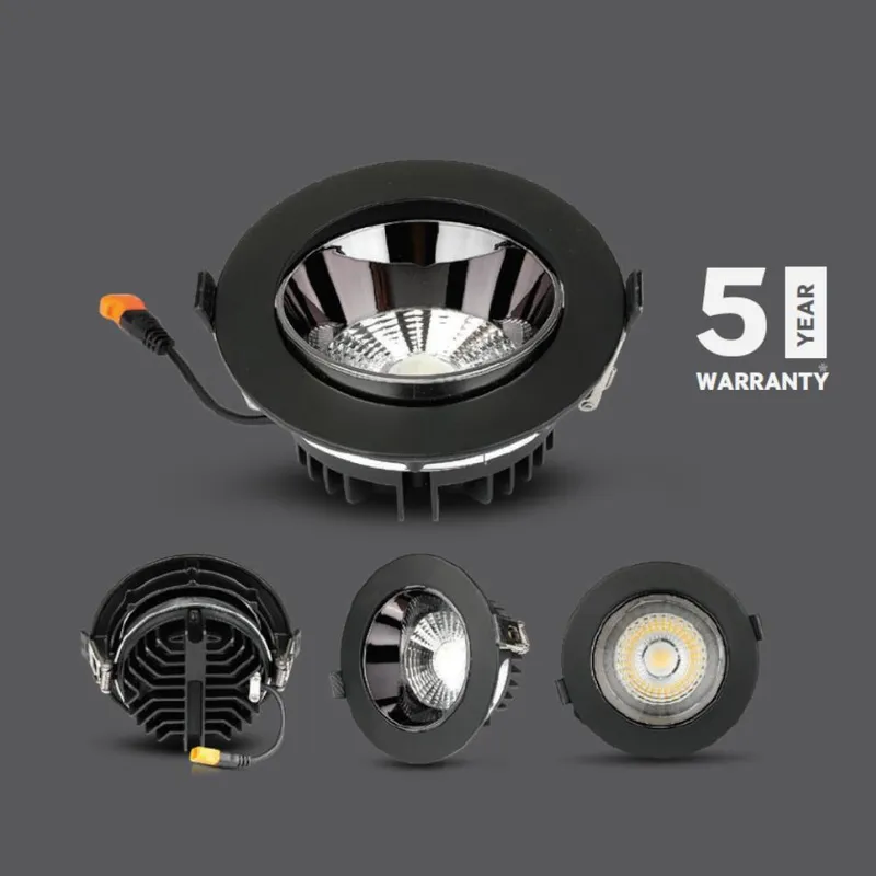 Oprawa Downlight V-TAC SAMSUNG CHIP 30W Uchylna VT-2-33 6400K 2400LM 5 Lat Gwarancji - Czarna