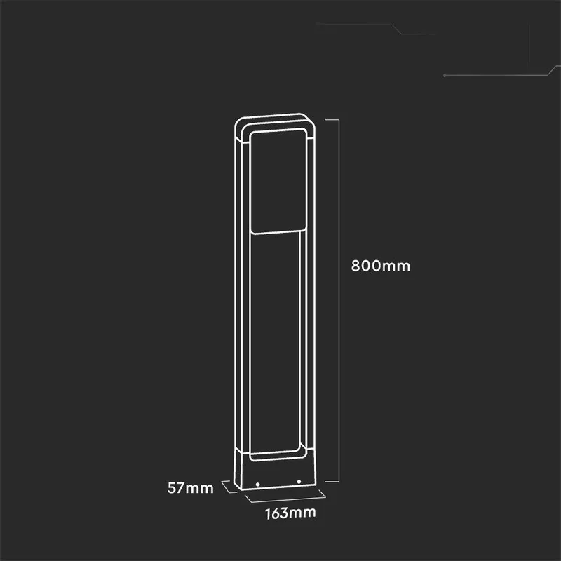 Słupek Ogrodowy V-TAC 10W LED SAMSUNG CHIP IP65 80cm VT-33 3000K 900LM 3 Lata Gwarancji - Czarny