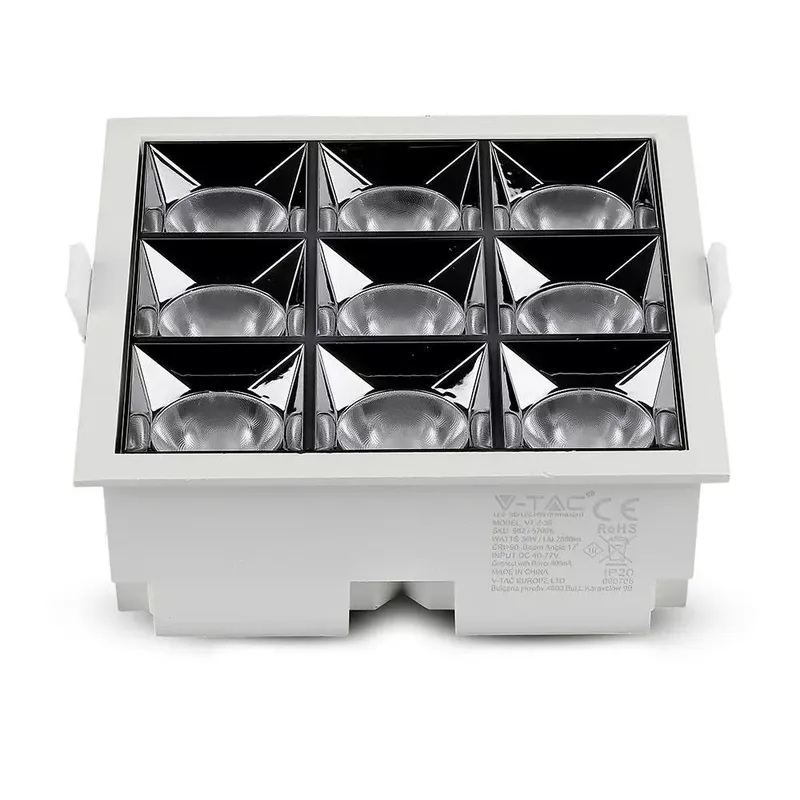 Oprawa V-TAC Downlight SAMSUNG CHIP 36W UGR19 CRI90+12ST VT-2-36 5700K 2880LM 5 Lat Gwarancji