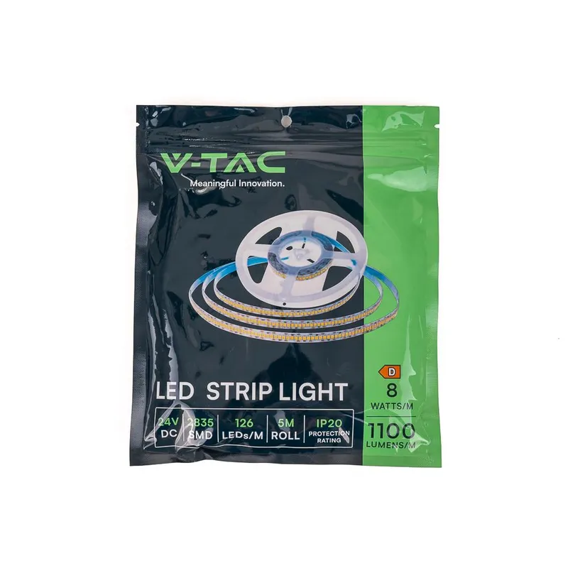 Taśma LED V-TAC SMD2835 840LED 24V IP20 5mb 11W/M VT-2835 168 6400K 1650LM