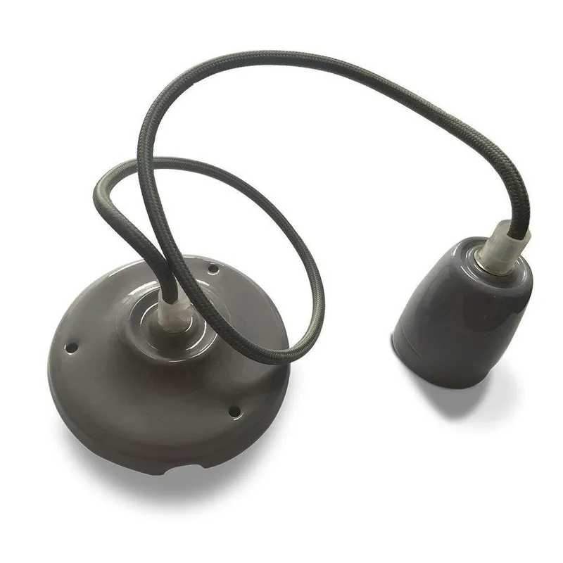 Oprawka Zwieszana Porcelanowa Z Przewodem V-TAC E27 VT-7998-GY 5 Lat Gwarancji - Szara