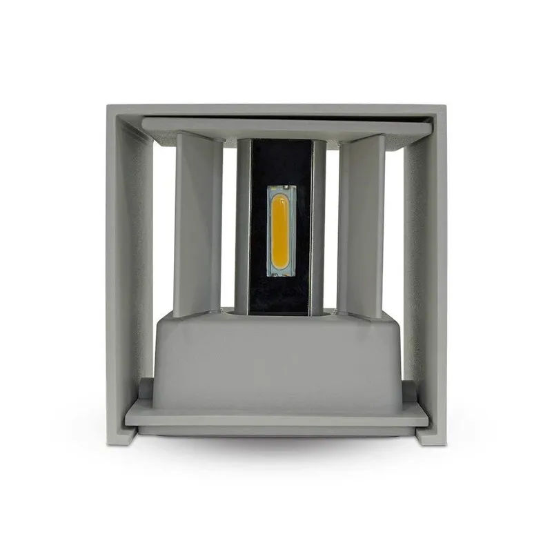 Oprawa Ścienna V-TAC 12W LED Góra Dół Regulowana Chip BRIDGELUX Kwadrat IP65 VT-759-12 4000K 1100LM - Szary