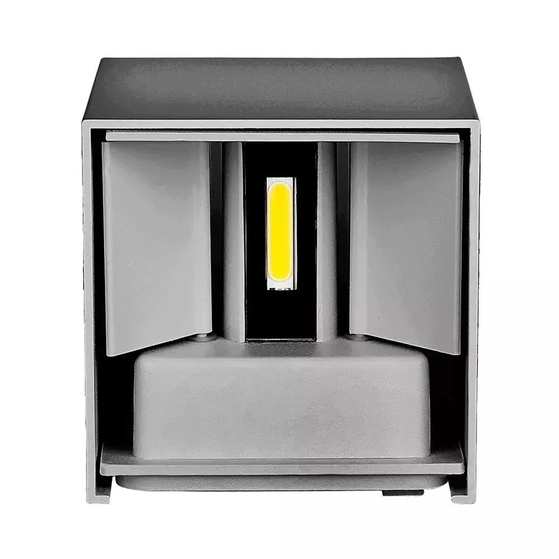 Oprawa Ścienna V-TAC 12W LED Góra Dół Regulowana Chip BRIDGELUX Kwadrat IP65 VT-759-12 4000K 1100LM - Szary