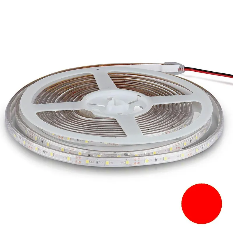 Taśma LED V-TAC 12V SMD3528 300LED IP65 Rękaw 3,2W/M VT-3528 IP65 Kolor - Czerwony