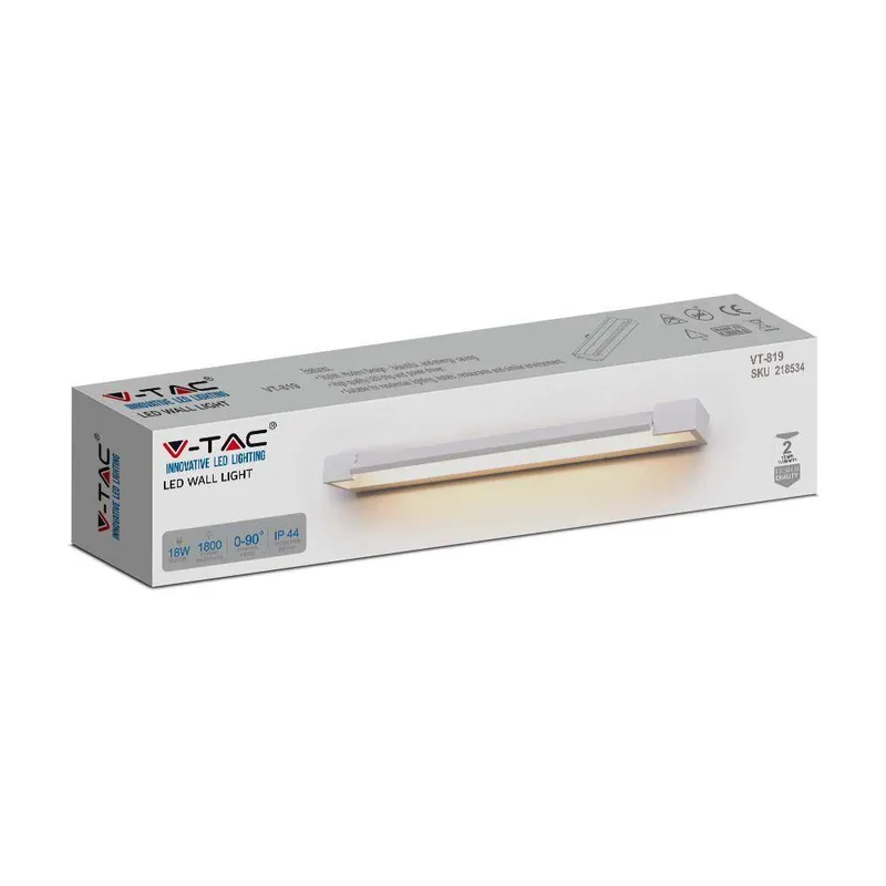 Kinkiet Ścienny Łazienka Lustro V-TAC 16W LED IP44 VT-819-N 4000K 1800LM - Biały