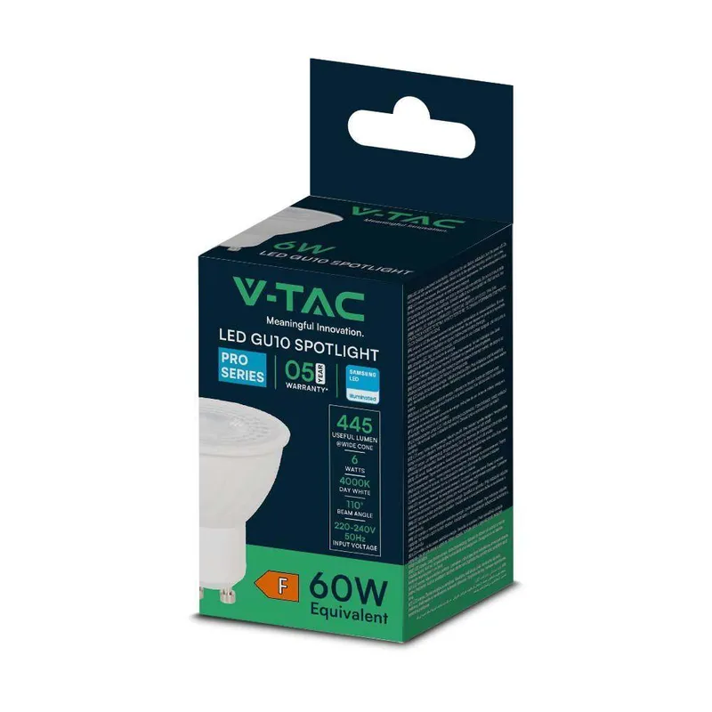 Żarówka LED V-TAC SAMSUNG CHIP 6W GU10 110ST VT-247 4000K 445LM 5 Lat Gwarancji