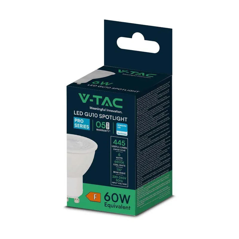 Żarówka LED V-TAC SAMSUNG CHIP 6W GU10 110ST VT-247 6500K 445LM 5 Lat Gwarancji