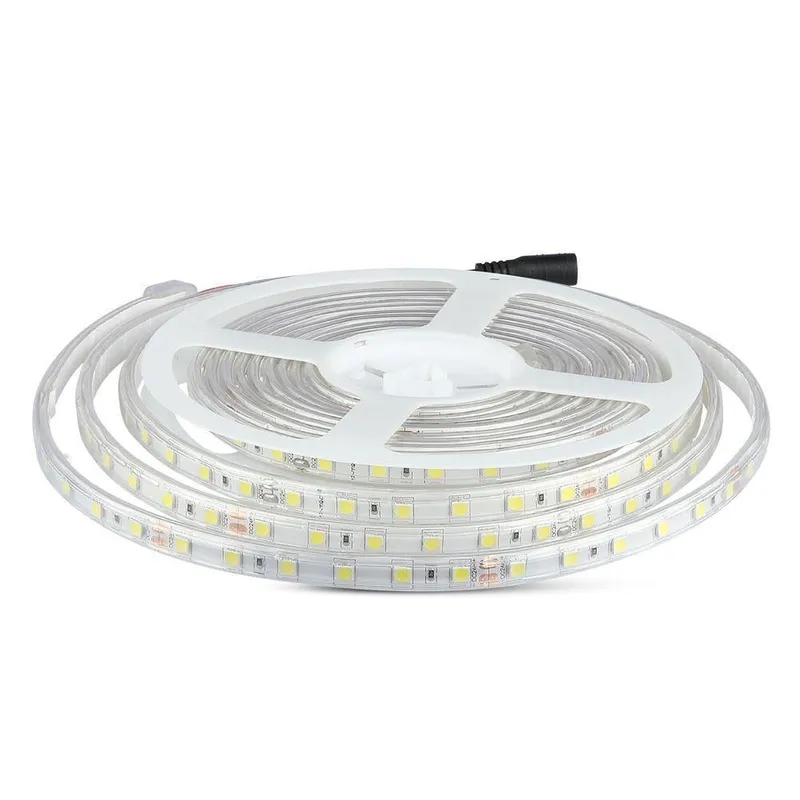 Taśma LED V-TAC SMD5050 300LED 24V IP65 Rękaw 10W/M VT-5050 60-IP65 6400K 830LM