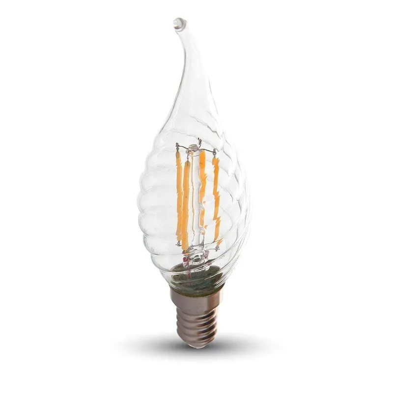 Żarówka LED V-TAC 4W Filament E14 Twist Świeczka Płomyk VT-1995 3000K 400LM