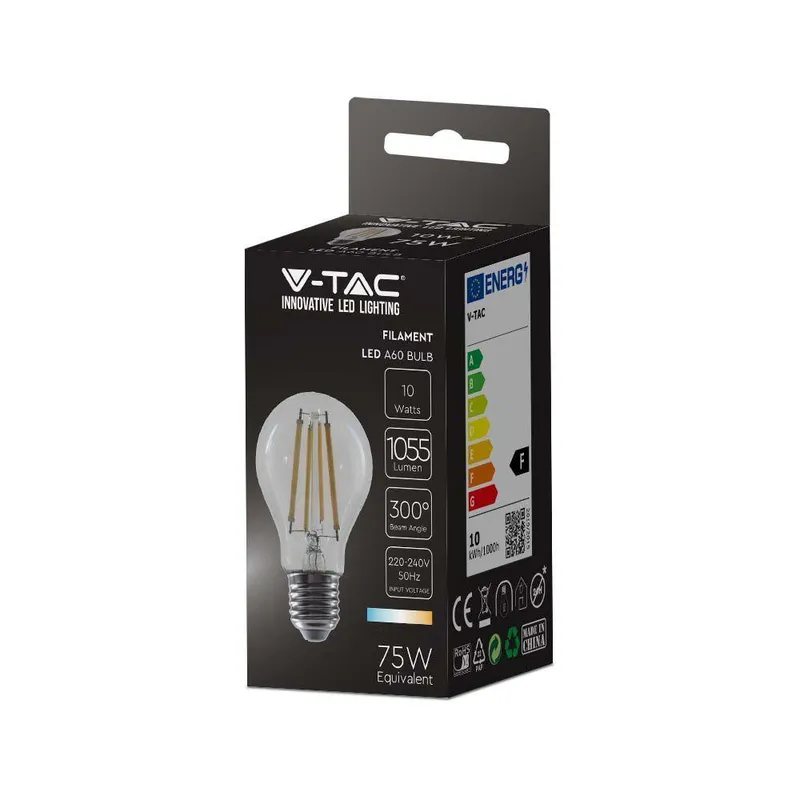 Żarówka LED V-TAC 10W Filament E27 A67 VT-1981 6500K 1055LM
