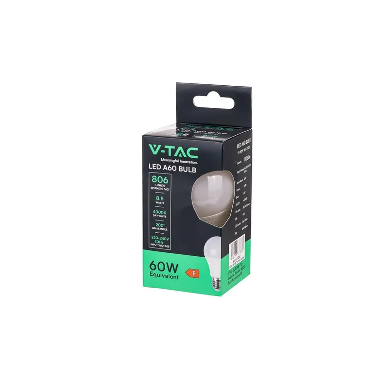 Żarówka LED V-TAC 8,5W E27 A60 VT-2099 6500K 806LM