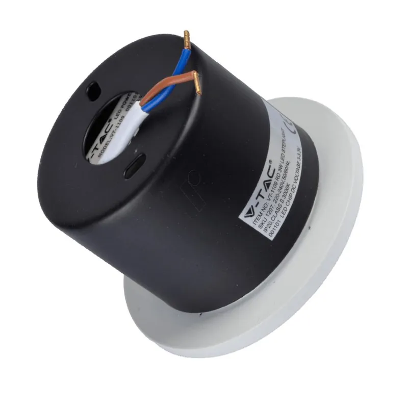 Oprawa Schodowa 3W LED V-TAC Okrągła 230V VT-1109 3000K 270LM - Biała