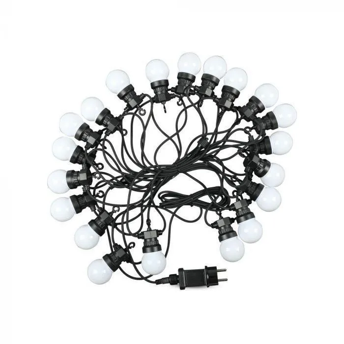 Girlanda Ogrodowa V-TAC (Sznur) LED 10 Metrów 20 Żarówek 0,5W IP44 VT-71020 6000K 960LM