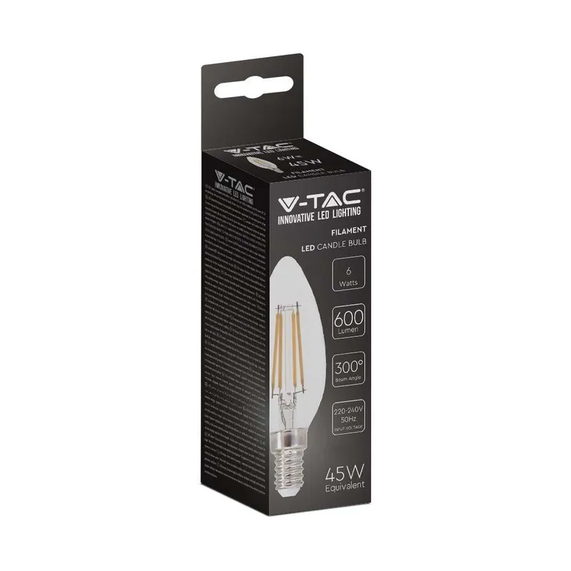 Żarówka LED V-TAC V-TAC 6W Filament E14 Świeczka VT-2127 6400K 600LM