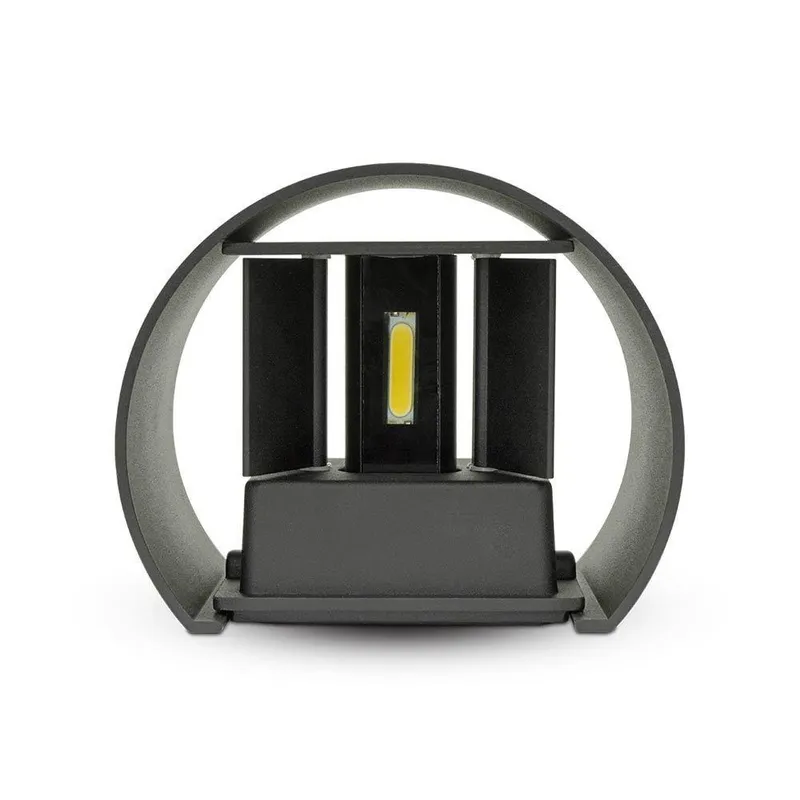Oprawa Ścienna 5W V-TAC Góra Dół Regulowana Okrągły IP65 BRIDGELUX VT-756-B 3000K 700LM - Czarny