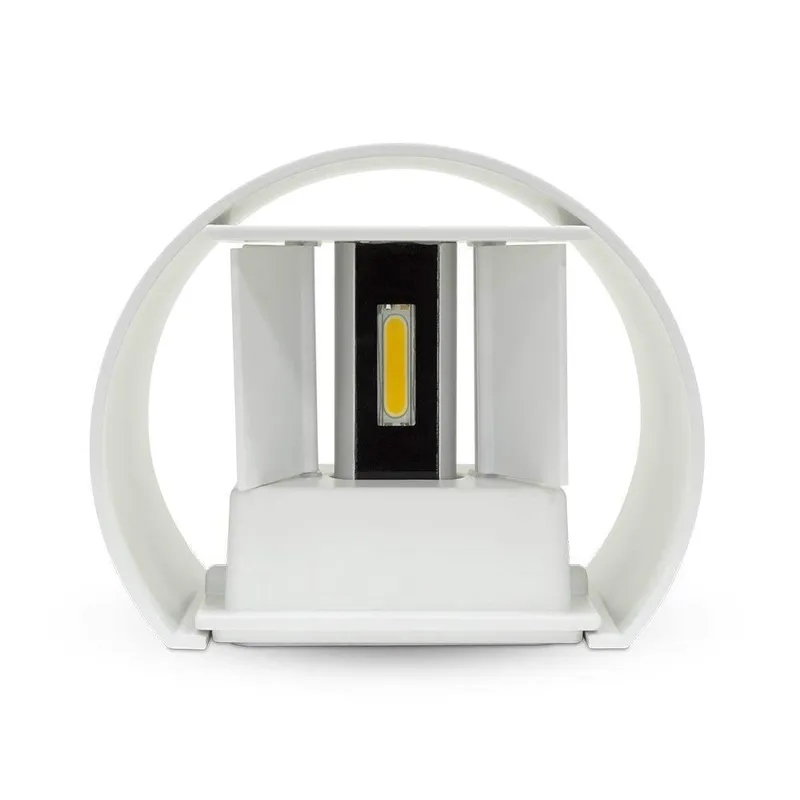 Oprawa Ścienna 6W V-TAC Góra Dół Regulowana Okrągły IP65 BRIDGELUX VT-756-W 3000K 700LM - Biały