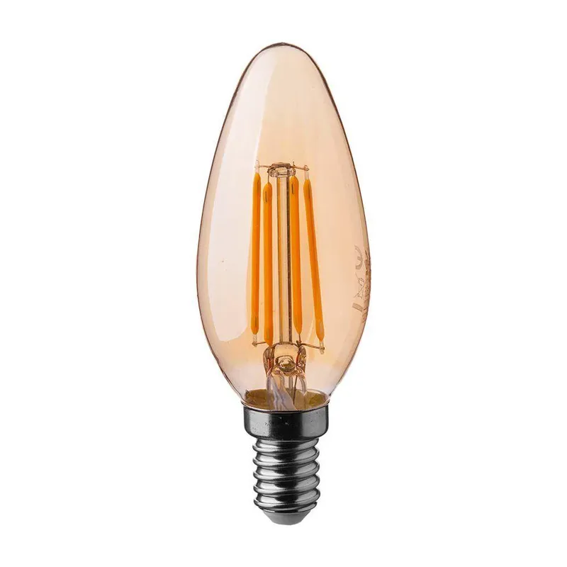 Żarówka LED V-TAC 4W Filament E14 Świeczka Bursztyn VT-1955 2200K 350LM