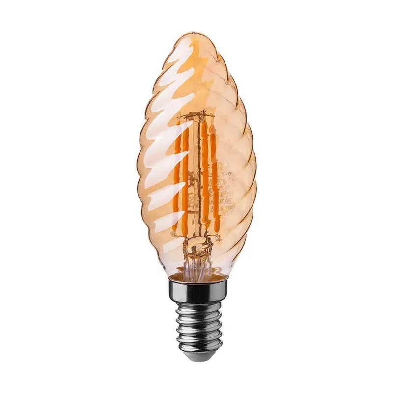 Żarówka LED V-TAC 4W Filament E14 Świeczka Bursztyn Twist VT-1948 2200K 350LM