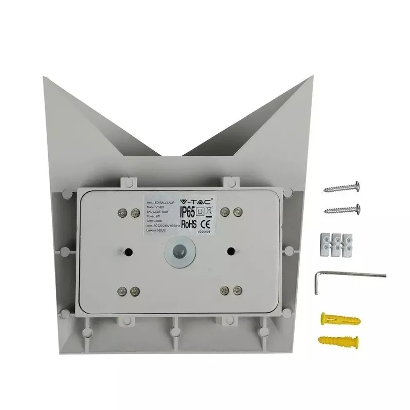 Kinkiet Ścienny V-TAC 5W LED IP65 VT-825-G 3000K 568LM - Szary